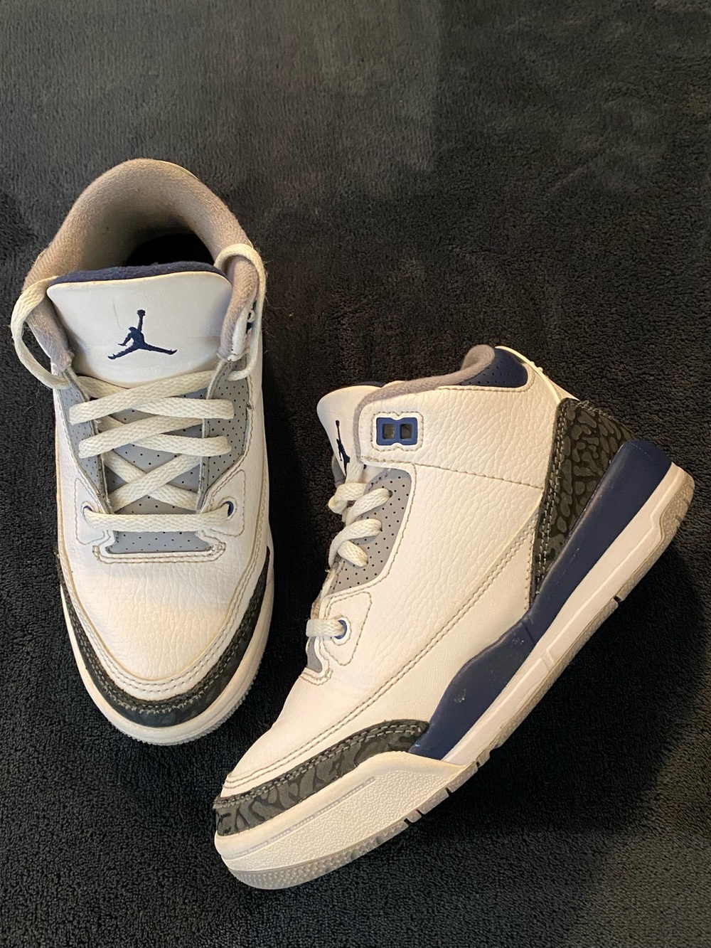 Air Jordan Retro 3 PS Midnight Navy kids Basketball Sneakers